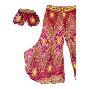 Mommy & Me Matching Outfit Boho Palazzo Pants 100% Rayon Wide Leg Lounge Wear